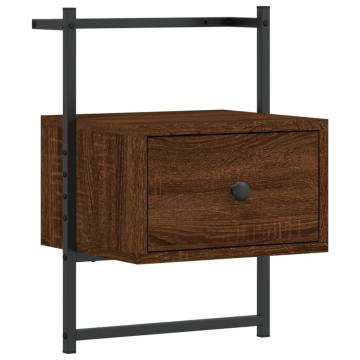 Wall-mounted Bedside Cabinets 2 pcs Brown Oak - Hipomarket