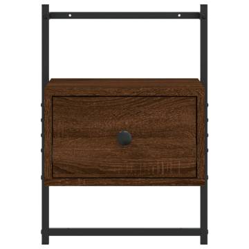 Wall-mounted Bedside Cabinets 2 pcs Brown Oak - Hipomarket