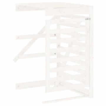 Wheelie Bin Storage Extension - White Solid Pine Wood