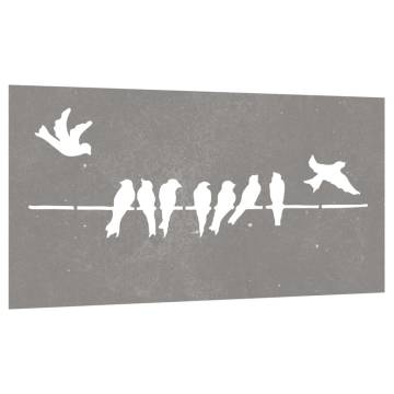 Corten Steel Garden Wall Decoration - Bird Design 105x55 cm