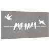 Corten Steel Garden Wall Decoration - Bird Design 105x55 cm