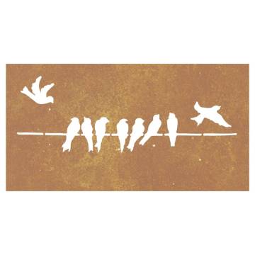 Corten Steel Garden Wall Decoration - Bird Design 105x55 cm