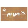 Corten Steel Garden Wall Decoration - Bird Design 105x55 cm