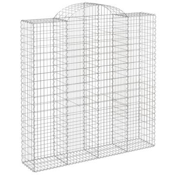 Arched Gabion Baskets - 13 pcs Galvanised Iron | Hipomarket