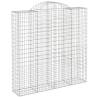 Arched Gabion Baskets - 13 pcs Galvanised Iron | Hipomarket