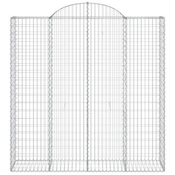 Arched Gabion Baskets - 13 pcs Galvanised Iron | Hipomarket