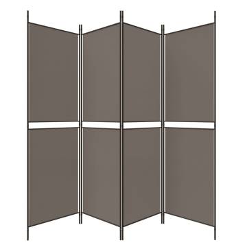 4-Panel Anthracite Room Divider - 200x220 cm Fabric