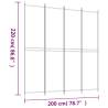 4-Panel Anthracite Room Divider - 200x220 cm Fabric