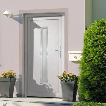 Front Door White 98x190 cm PVC - Durable & Secure Entrance