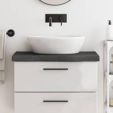 Dark Brown Bathroom Countertop - Solid Oak Wood | HipoMarket