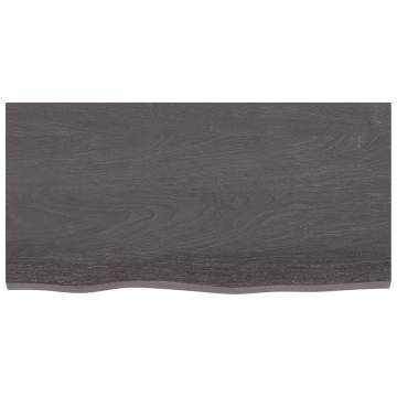 Dark Brown Solid Wood Bathroom Countertop | 80x40 cm