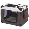 @Pet Dog Crate Brown - Safe & Comfortable Transport (50x34x36 cm)