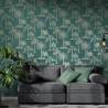 DUTCH WALLCOVERINGS Wallpaper Tropical Trees Teal and Silver Colour teal and silver Quantity in Package 1 