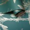 DUTCH WALLCOVERINGS Tropical Trees Wallpaper - Teal & Silver