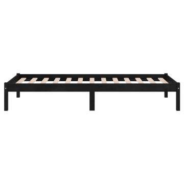 Black Solid Wood Bed Frame 75x190 cm - Modern Design