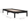 Black Solid Wood Bed Frame 75x190 cm - Modern Design