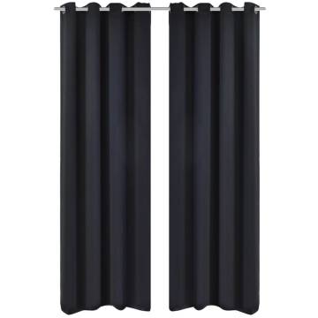 Elegant Blackout Curtains with Metal Rings - 2 pcs 135x245 cm