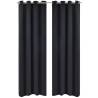 2 pcs Black Blackout Curtains with Metal Rings 135 x 245 cm Colour black Size 135 x 245 cm Quantity in Package 2 