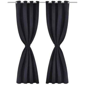 Elegant Blackout Curtains with Metal Rings - 2 pcs 135x245 cm