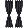 Elegant Blackout Curtains with Metal Rings - 2 pcs 135x245 cm