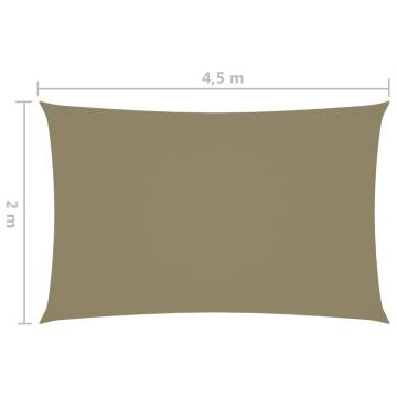 Sunshade Sail Oxford Fabric 2x4.5m - Beige | Hipo Market