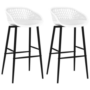 Stylish White Bar Chairs - Set of 2 | HipoMarket UK