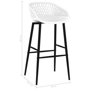 Stylish White Bar Chairs - Set of 2 | HipoMarket UK