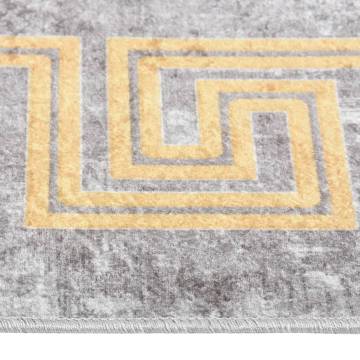 Washable Grey Rug 80x150 cm | Anti-Slip Design