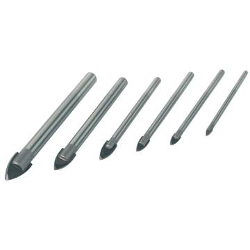 Brüder Mannesmann 6 Piece Glass Drill Bit Set - Steel 54806