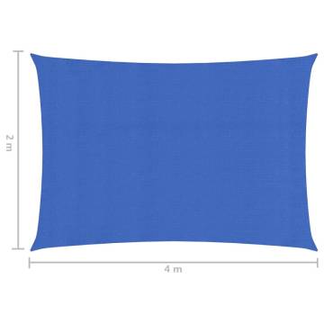 Sunshade Sail 2x4m Blue - 160g/m² HDPE for Outdoor Spaces