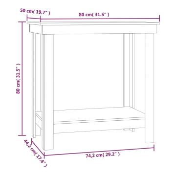 Solid Wood Pine Work Bench - 80x50x80 cm | Hipomarket