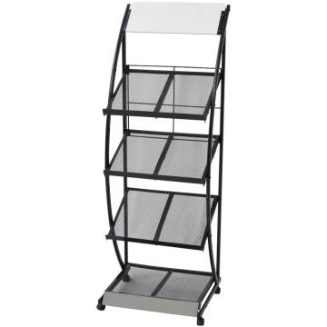 Stylish Black & White Magazine Rack - 47x40x134 cm