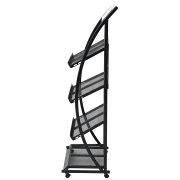 Stylish Black & White Magazine Rack - 47x40x134 cm