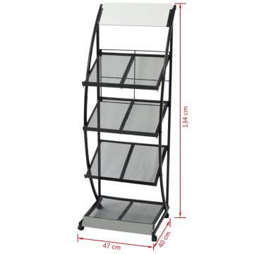 Stylish Black & White Magazine Rack - 47x40x134 cm