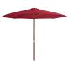 Outdoor Parasol with Wooden Pole 350 cm Burgundy Colour burgundy Quantity in Package 1 