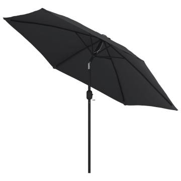 Outdoor Parasol 300 cm with Metal Pole - Black | Hipo Market