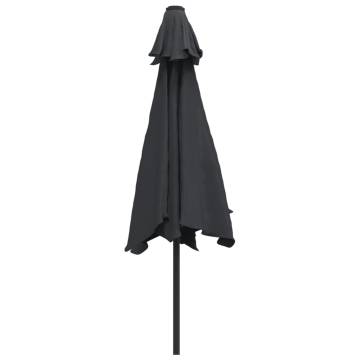 Outdoor Parasol 300 cm with Metal Pole - Black | Hipo Market