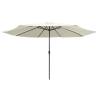 Outdoor Parasol with Metal Pole 400 cm - Sand White | Hipo Market