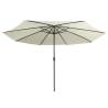 Outdoor Parasol with Metal Pole 400 cm - Sand White | Hipo Market