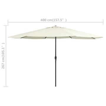 Outdoor Parasol with Metal Pole 400 cm - Sand White | Hipo Market