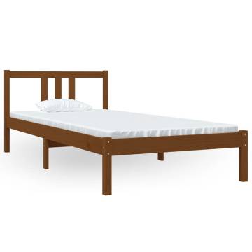 Honey Brown Solid Wood Bed Frame 90x200 cm - HipoMarket