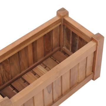 Raised Bed 50x25x25 cm - Solid Teak Wood Planter