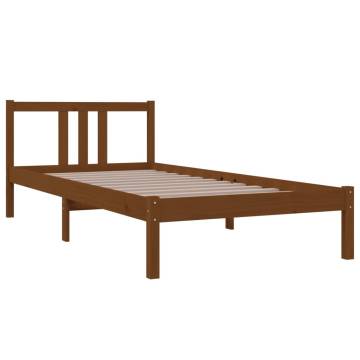 Honey Brown Solid Wood Bed Frame 90x200 cm - HipoMarket