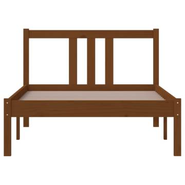 Honey Brown Solid Wood Bed Frame 90x200 cm - HipoMarket