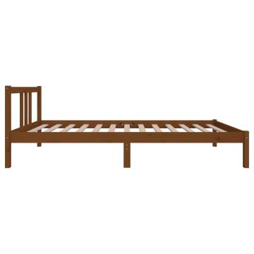 Honey Brown Solid Wood Bed Frame 90x200 cm - HipoMarket