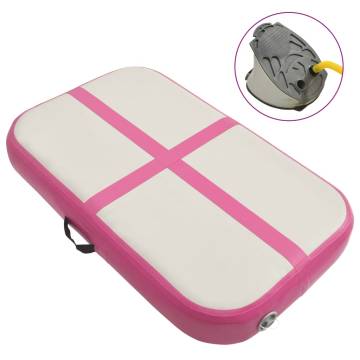 Inflatable Gymnastics Mat with Pump - 60x100x15 cm PVC Pink