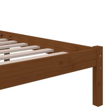 Honey Brown Solid Wood Bed Frame 90x200 cm - HipoMarket