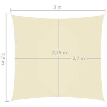 Sunshade Sail Oxford Fabric 2.5x3 m Cream - Outdoor Protection