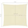 Sunshade Sail Oxford Fabric 2.5x3 m Cream - Outdoor Protection