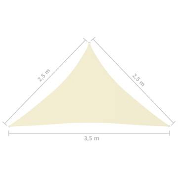 Sunshade Sail Oxford Fabric Triangular 2.5x2.5x3.5m Cream